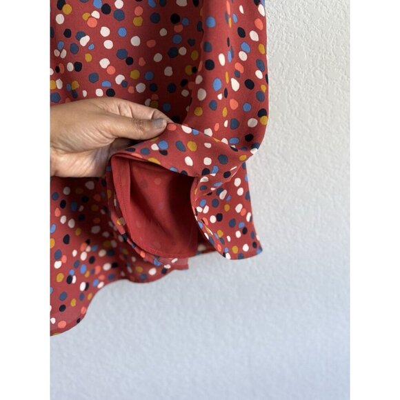 Loft Women’s V-Neck Shell Tank Top Cami Multicolor Polka Dot Women’s Size Medium - Picture 11 of 11